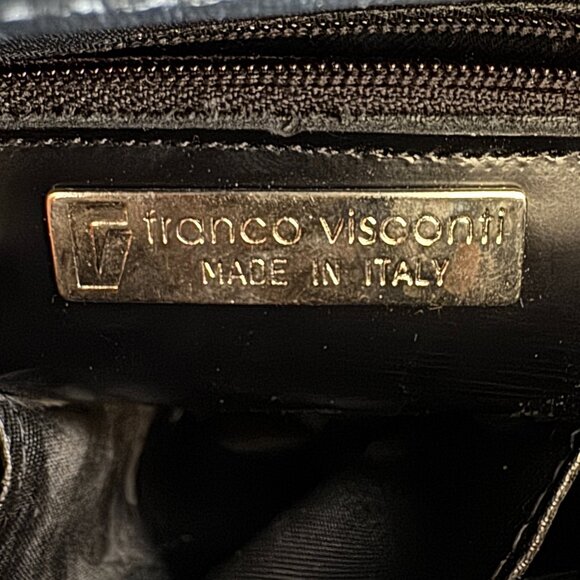 Vintage Early 00s Franco Visconti Black Patent Leather Shoulder Bag - Picture 10 of 15